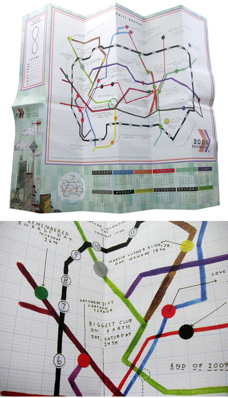 2009 Railways Map Calendar & Poster