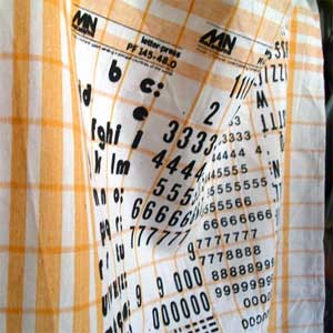 Cotton Check Tea Towel Screenprinted