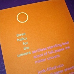 three haiku for the univers