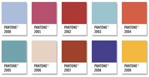 Pantone 10 years of colors