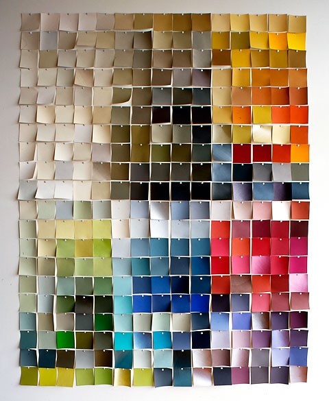 Paint chips neatly organized