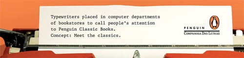 Penguin: Typewriters in book stores